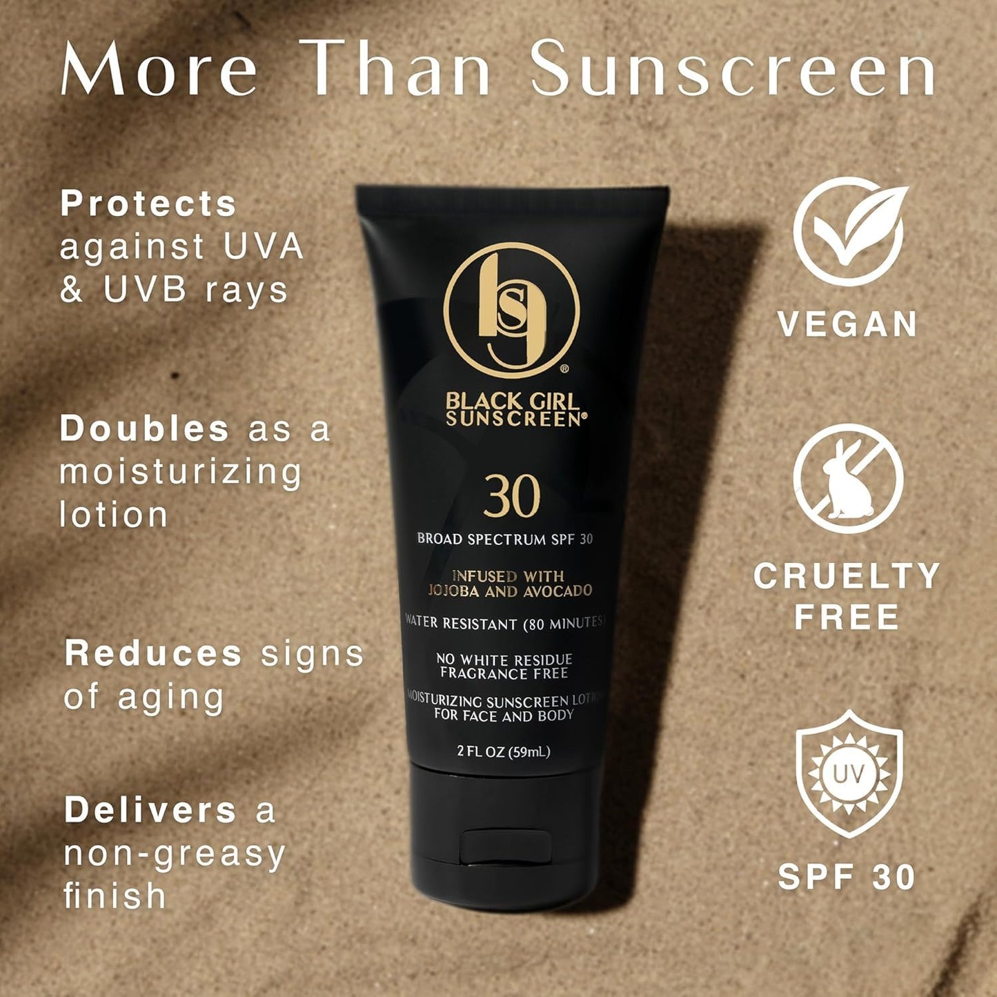 SPF 30 for the Face & Body - Moisturizing Sun Protection, SPF 30, Sun Lotion for Women, Ultra Sheer, Travel Size, No White Cast for Melanin Rich Skin - 2 Fl Oz, 2 Pack
